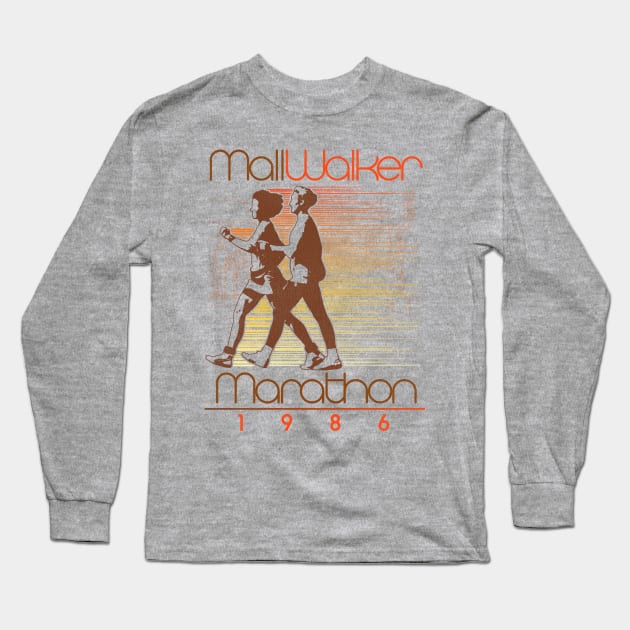 1986 Mall Walker Marathon Retro Walking Race Long Sleeve T-Shirt by darklordpug